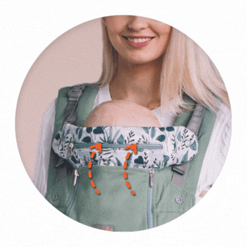 imagen de detalle de la capucha de la mochila love and carry one